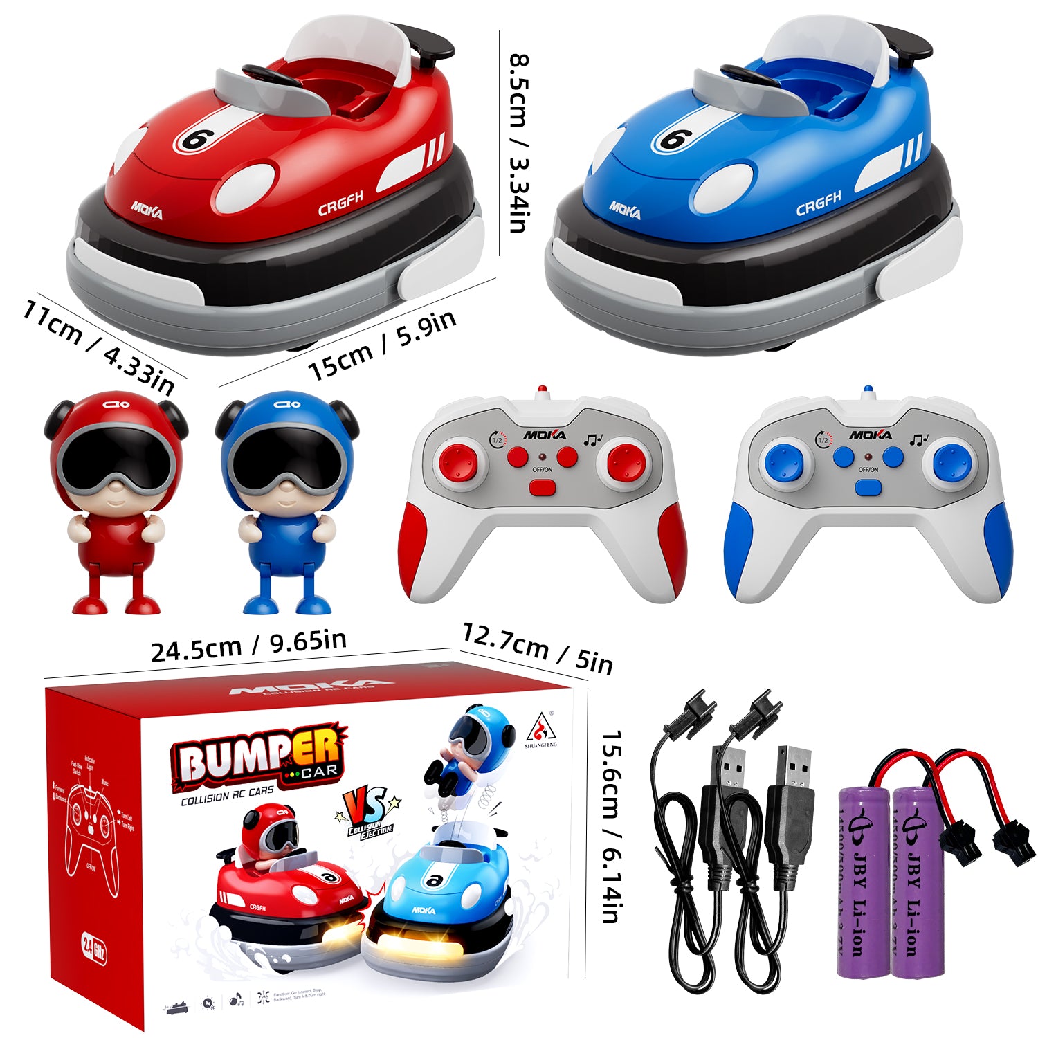 2-Player Battle 3-5 rc Car Toddler Boys Christmas Toy | Cartoon Remote Control Bumper Cars with Light & Sound – Racing Set (Drift + Collision Modes) | 360° Spinning | Rechargeable Kids’ Race Cars